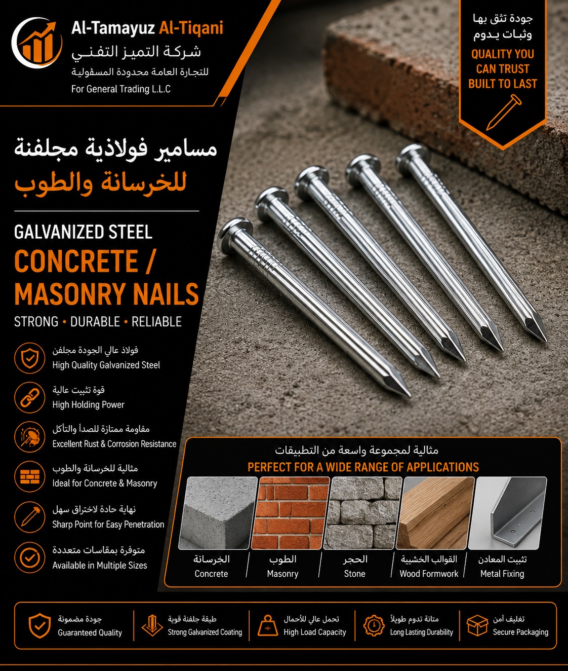 Galvanized Steel Concrete/Masonry Nails